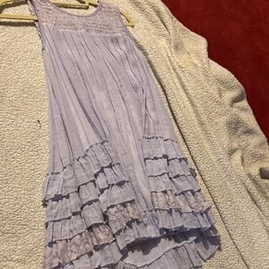 Lavender Sleeveless Tunic with Ruffle Details